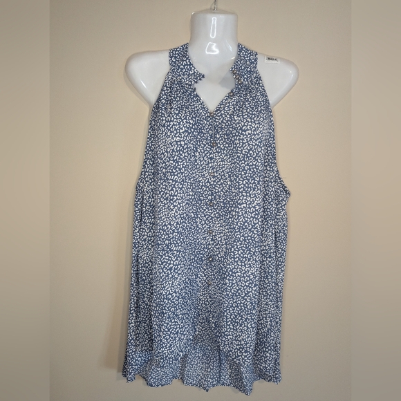 NWOT Blue Leopard Print Tunic Tank - Picture 1 of 5